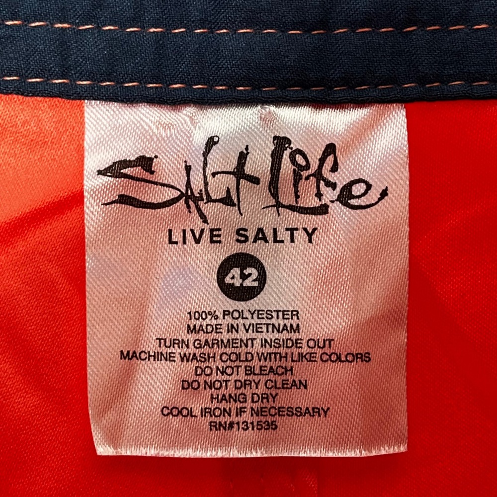 Salt Life Mens Orange SLX-QD Quick Dry Graphic Board Shorts Size 42 MTF004 - Picture 7 of 9